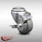 Service Caster 3 Inch SS Gray Polyurethane Wheel Swivel Bolt Hole Caster with Brake SCC SCC-SSBH20S314-PPUB-TLB - alternate 1